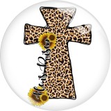 20MM faith cross glass snap button charms