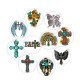 20MM faith cross glass snap button charms