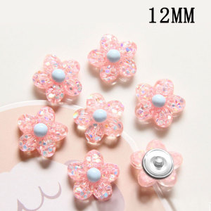 12MM DIY Barbie Star Flower Resin  snap button charms