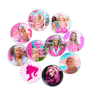 20MM Barbie glass snap button charms