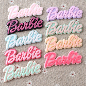 Dual color Barbie letter brand resin Barbie accessories phone case material DIY patch