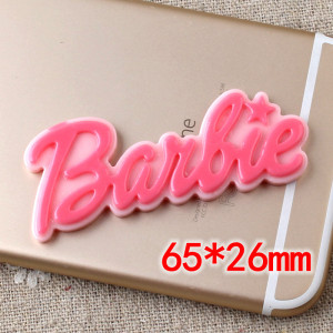 Dual color Barbie letter brand resin Barbie accessories phone case material DIY patch