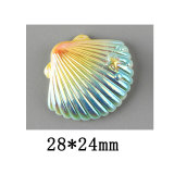 20MM Colorful Electroplated Shell Resin snap button charms
