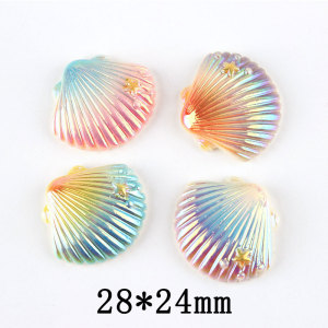 20MM Colorful Electroplated Shell Resin snap button charms