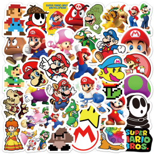 50 Super Mario Graffiti Stickers Personalized Motorcycle Trolley Case Guitar PVC Removable Stickers Waterproof Stickers
