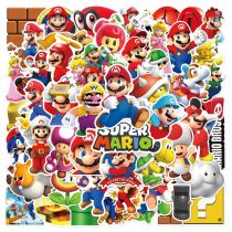 50 cartoon Mario graffiti stickers, luggage, water cup, insulated cup, storage box, helmet, waterproof sticker