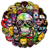 50 Halloween scary face graffiti stickers Kick scooter trolley case automobile motorcycle helmet waterproof stickers