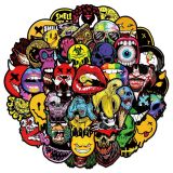 50 Halloween scary face graffiti stickers Kick scooter trolley case automobile motorcycle helmet waterproof stickers