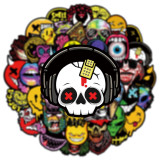 50 Halloween scary face graffiti stickers Kick scooter trolley case automobile motorcycle helmet waterproof stickers