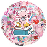 50 Cute Salamander Hexaceratops Graffiti Stickers Birthday Party Water Cup Travel Case Skateboard Waterproof Stickers