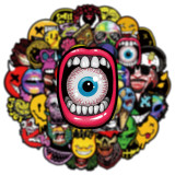 50 Halloween scary face graffiti stickers Kick scooter trolley case automobile motorcycle helmet waterproof stickers