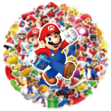 50 cartoon Mario graffiti stickers, luggage, water cup, insulated cup, storage box, helmet, waterproof sticker