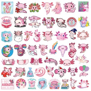 50 Cute Salamander Hexaceratops Graffiti Stickers Birthday Party Water Cup Travel Case Skateboard Waterproof Stickers