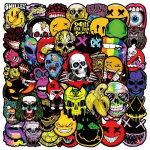 50 Halloween scary face graffiti stickers Kick scooter trolley case automobile motorcycle helmet waterproof stickers