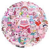 50 Cute Salamander Hexaceratops Graffiti Stickers Birthday Party Water Cup Travel Case Skateboard Waterproof Stickers