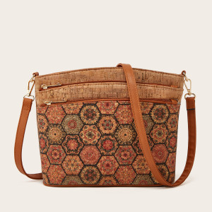 Kraft paper bucket bag casual pattern messenger bag