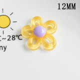 12MM Transparent hollow flowers Resin snap button charms