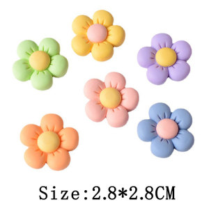 20MM Flower cream adhesive Resin snap button charms