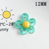 12MM Transparent hollow flowers Resin snap button charms