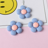 20MM Flower cream adhesive Resin snap button charms
