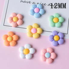 12MM Flower cream adhesive Resin snap button charms