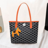 Large capacity emo dog tooth bag leather handbag fit 20MM Snaps button jewelry wholesale