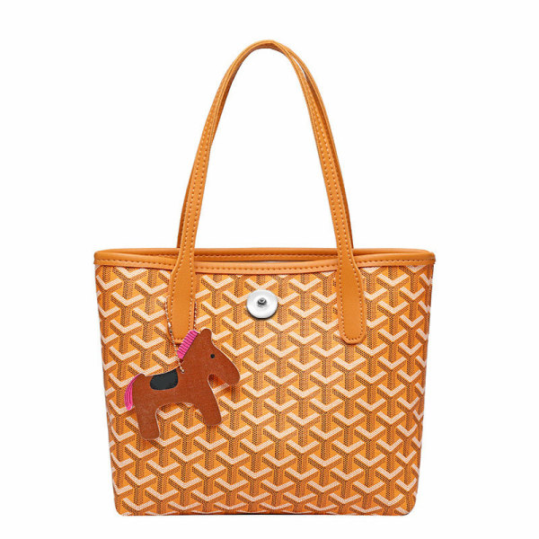 Large capacity emo dog tooth bag leather handbag fit 20MM Snaps button jewelry wholesale