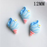 12MM Whale Mermaid Cream Gel Resin snap button charms