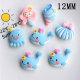 12MM Whale Mermaid Cream Gel Resin snap button charms