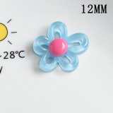 12MM Transparent hollow flowers Resin snap button charms