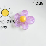 12MM Transparent hollow flowers Resin snap button charms