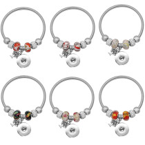 6pcs/lot Beaded Starfish Life Tree Alloy Bracelet fit 20MM  Snaps button jewelry wholesale