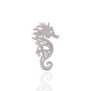 Stainless steel seahorse brooch