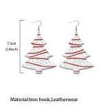 Christmas earrings with double-sided leather printing