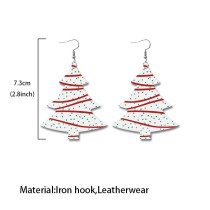 Christmas earrings with double-sided leather printing