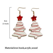 Christmas Tree Wooden Splice Earrings
