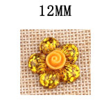12MM Flower Resin snap button charms