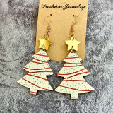Christmas Tree Wooden Splice Earrings