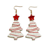 Christmas Tree Wooden Splice Earrings