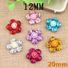 12MM Flower Resin snap button charms