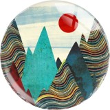 20MM views star moon glass snap button charms