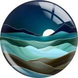 20MM views star moon glass snap button charms
