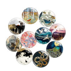 20MM animal glass snap button charms