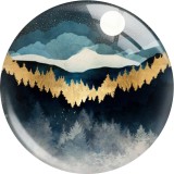 20MM views star moon glass snap button charms