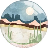 20MM cactus star moon glass snap button charms