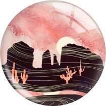 20MM cactus star moon glass snap button charms