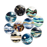 20MM views star moon glass snap button charms
