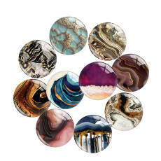 20MM Stone texture glass snap button charms