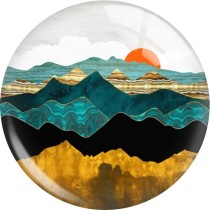 20MM views star moon glass snap button charms
