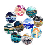 20MM views star moon glass snap button charms
